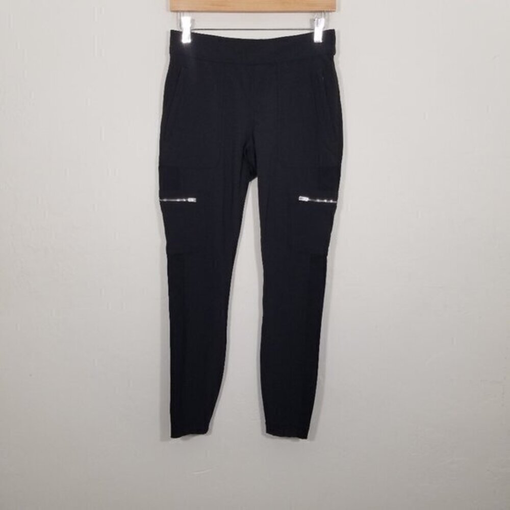 Athleta Cargo Pull-On Skinny Athletic Pants Black Stretch Size 6